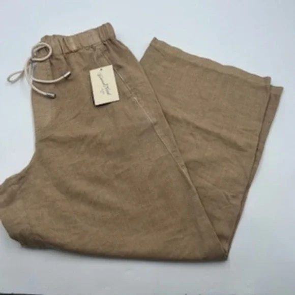 Universal Thread Womens High-Rise Wide Leg Drawstring Pants Tan Small New - Picture 2 of 13